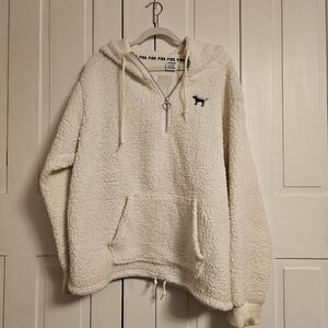 PINK Victoria's Secret Cream Sherpa Hoodie
